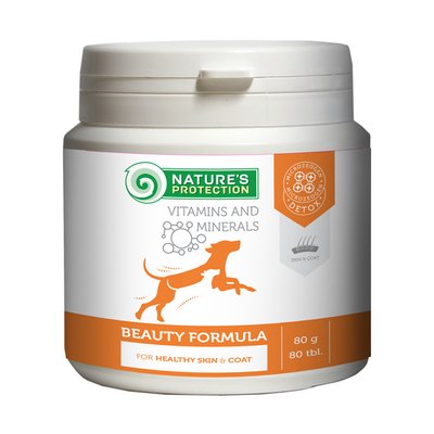 Харчова добавка NP Beauty Formula для покращення стану шкіри і шерсті дорослих собак 80 табл CAN63298 фото