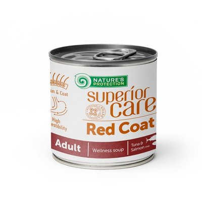 Суп NP Superior Care Red Coat All Breeds Adult Salmon для собак з рудим забарвленням шерсті з лососем та тунцем, 140мл KIKNPSC63361 фото