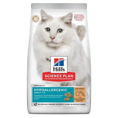 Сухий корм Hill's SP Adult Hypoallergenic для дорослих котів з яйцями та білками комах 1.5кг 607869 фото