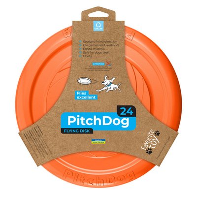 Игровая тарелка PitchDog для апортировки PitchDog 24 см оранжевая 62474 фото