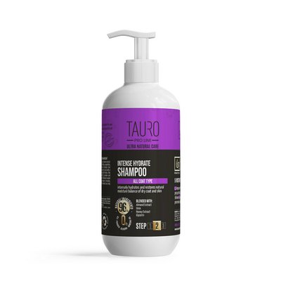 Інтенсивно зволожуючий шампунь Tauro Pro Line Ultra Natural Care Intense Hydrate Shampoo для шерсті та шкіри собак та котів 400 мл TPL63592 фото