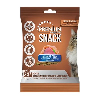 Ласощі happyOne Cat Snack Salmon and Tuna для кішок з лососем та тунцем 100 г 5600758049068 фото