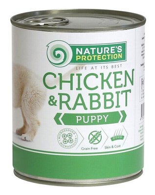 Вологий корм Nature's Protection Puppy chicken & rabbit для цуценят всіх порід з курятиною та кролятиною  400г KIK45090 фото