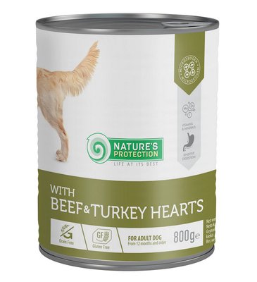Вологий корм NP Adult with Beef & Turkey Hearts для дорослих собак всіх порід з яловичиною та серцем індички 800г KIK45604 фото