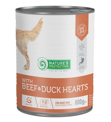 Вологий корм NP Adult with Beef & Duck Hearts для дорослих собак всіх порід з яловичиною та качиним серцем 800г KIK45605 фото
